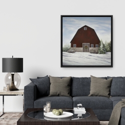 Framed 36 x 36 - It's winter on the farm