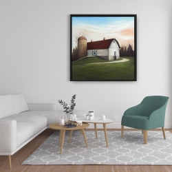 Framed 36 x 36 - White barn