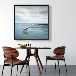 Encadré 36 x 36 - Chien à la plage