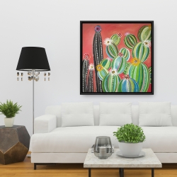 Encadré 36 x 36 - Cactus en arc-en-ciel