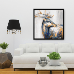 Framed 36 x 36 - Golden deer