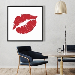 Framed 36 x 36 - Red lipstick mark