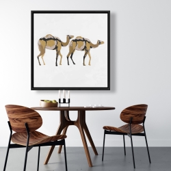 Framed 36 x 36 - Two abstract dromadars