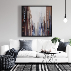 Framed 36 x 36 - Abstract buildings