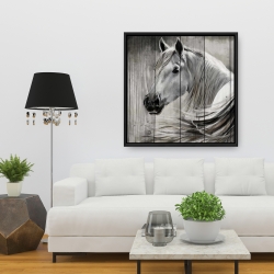 Framed 36 x 36 - Rustic horse
