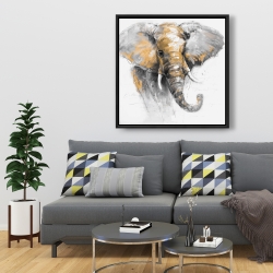 Encadré 36 x 36 - Magnifique éléphant doré