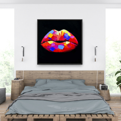 Framed 36 x 36 - Colorful lipstick