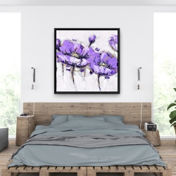 Encadré 36 x 36 - Fleurs mauves abstraites