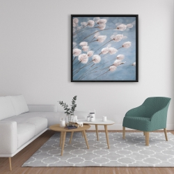 Encadré 36 x 36 - Fleurs de coton délicates