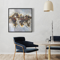 Encadré 36 x 36 - Carte du monde texturée avec typographie
