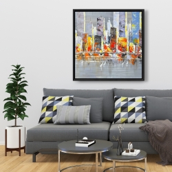 Framed 36 x 36 - Color splash cityscape