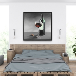 Framed 36 x 36 - Bottle of burgundy