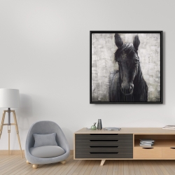 Framed 36 x 36 - Black horse