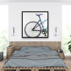 Encadré 36 x 36 - Bicyclette bleue et mauve