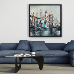 Framed 36 x 36 - Abstract and texturized bridge