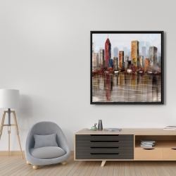 Framed 36 x 36 - Rust looking city