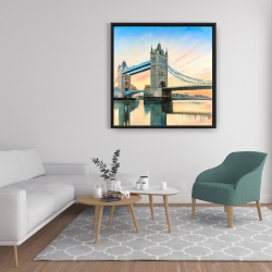 Framed 36 x 36 - Sunset on the london bridge