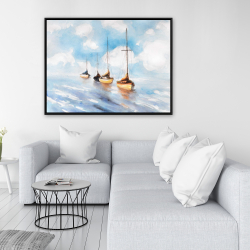 Framed 36 x 48 - Sailboats in the sea