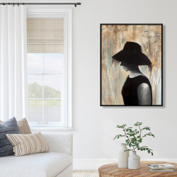 Framed 36 x 48 - Audrey hepburn with a big hat