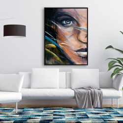 Framed 36 x 48 - Colorful woman face