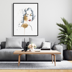 Framed 36 x 48 - Classic woman watercolor