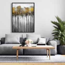 Framed 36 x 48 - Abstract yellow forest