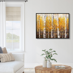 Framed 36 x 48 - Birches by sunny day