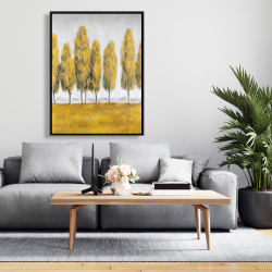 Framed 36 x 48 - Abstract yellow trees