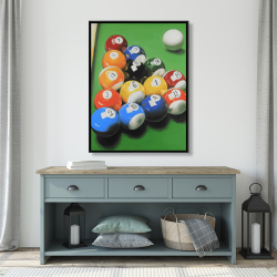 Framed 36 x 48 - Pool table with ball formation