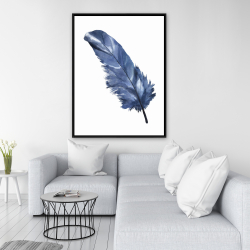 Framed 36 x 48 - Blue feather