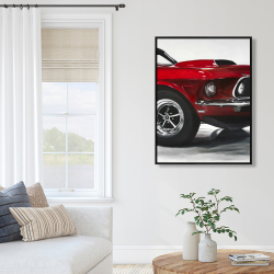 Framed 36 x 48 - Classic red car