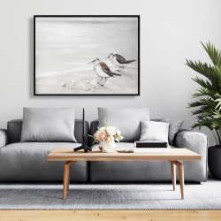 Encadré 36 x 48 - Deux oiseaux bécasseau