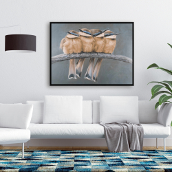 Framed 36 x 48 - Four birds on a branch