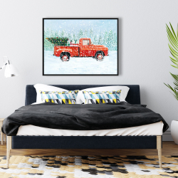 Framed 36 x 48 - Christmas tree truck