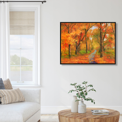 Framed 36 x 48 - Autumn trail in the forest