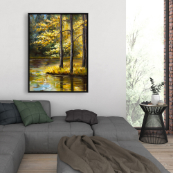 Framed 36 x 48 - Fall landscape by the water
