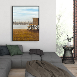 Framed 36 x 48 - Lifeguard tower at the beach
