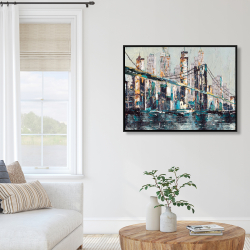 Framed 36 x 48 - Abstract and texturized bridge