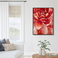 Framed 36 x 48 - Red chrysanthemum