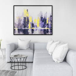 Framed 36 x 48 - Abstract and blurry cityscape