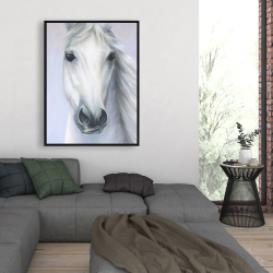 Encadré 36 x 48 - Cheval blanc puissant