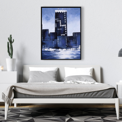 Framed 36 x 48 - Marine blue city