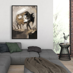 Framed 36 x 48 - Abstract buffalo