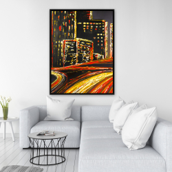 Framed 36 x 48 - Lively city by night