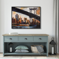 Encadré 36 x 48 - Coucher du soleil sur new-york