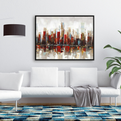 Framed 36 x 48 - Abstract colorful skyscrapers
