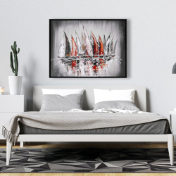 Encadré 36 x 48 - Voiliers avec éclats de peinture