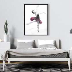 Framed 36 x 48 - Small pink ballerina