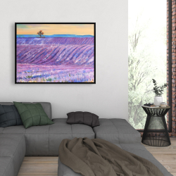 Encadré 36 x 48 - Paysage d'un champ de lavande