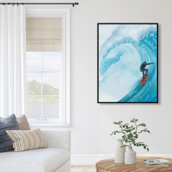 Framed 36 x 48 - Surfer on a big wave
